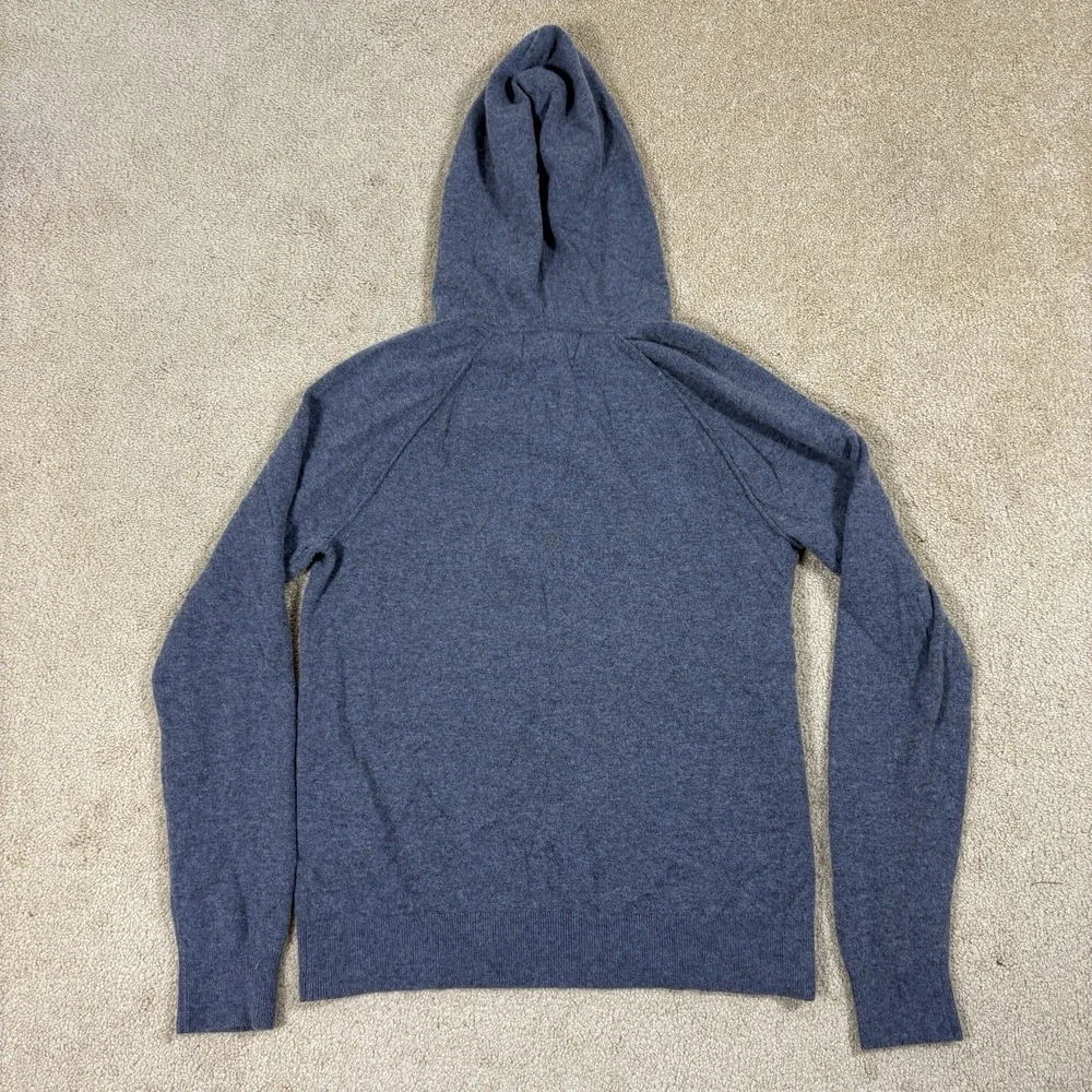 Banana Republic Sweater Mens S Gray Henley Hooded Cashmere Wool Knit Pullover